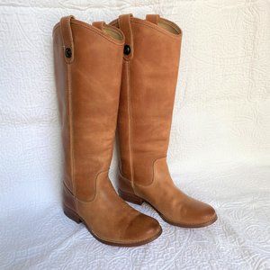 Frye Melissa Button Natural Leather Boots EUC